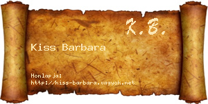 Kiss Barbara névjegykártya